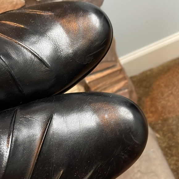 NIB Clarks Black Leather Block Heel Size 8.5M - Picture 8 of 12